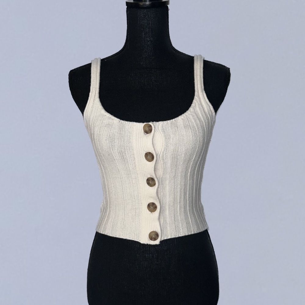 Urban Outfitters Rib Knit Button Down Tank